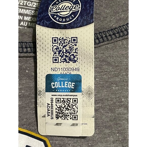 Notre Dame Womens Long Sleeve Crop Top Gray XXL Box Seat Clothing Co Genuine Tag - Picture 6 of 8